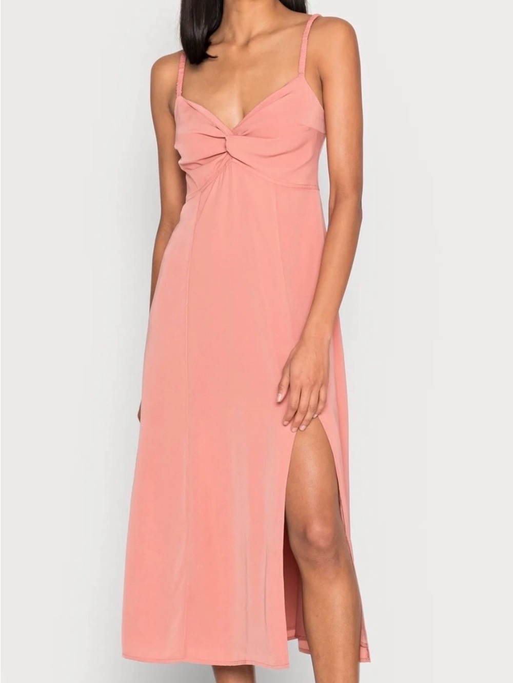 Abercrombie & Fitch Dusty Rose Twist-Front Midi Dress